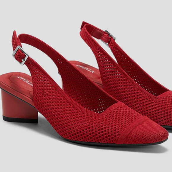 Vivaia Pointed-Toe Slingback Sandals (Leah Pro) Ruby Red Size 11 New! - Picture 1 of 7